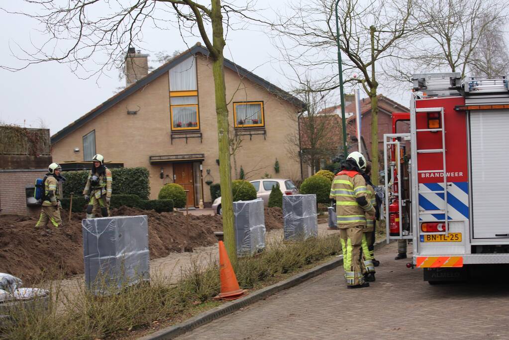 Brandweer rukt uit voor een gaslek