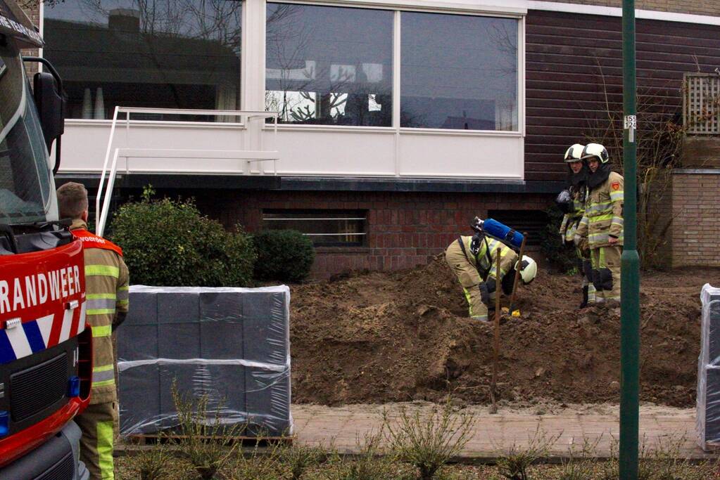 Brandweer rukt uit voor een gaslek