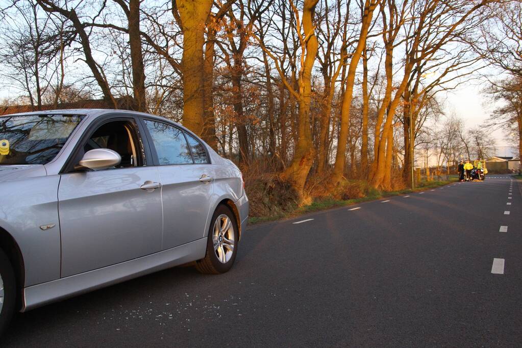 Auto beschadigd na aanrijding met ree
