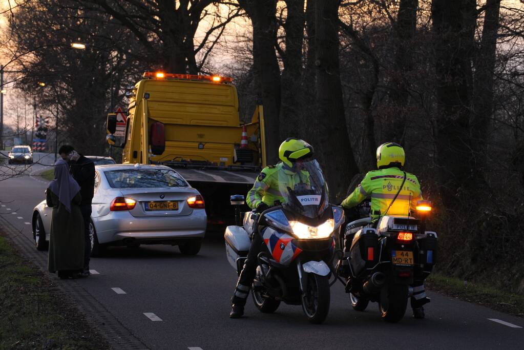 Auto beschadigd na aanrijding met ree