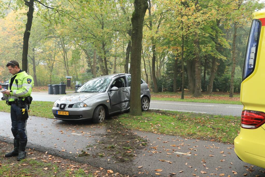 Automobilist gewond na botsing tegen boom