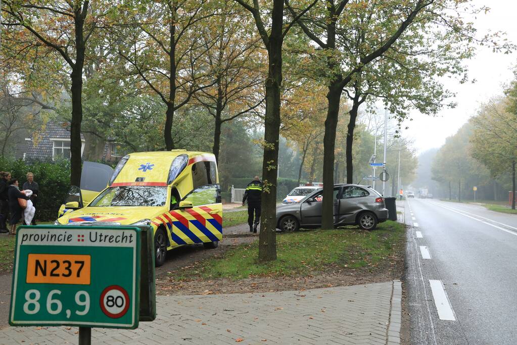 Automobilist gewond na botsing tegen boom