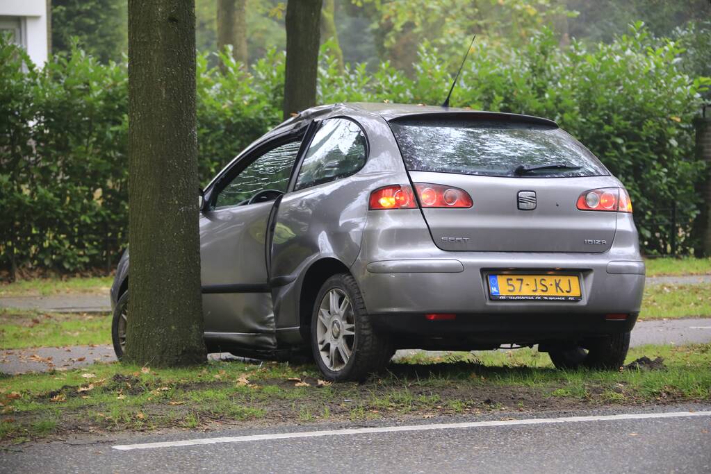 Automobilist gewond na botsing tegen boom
