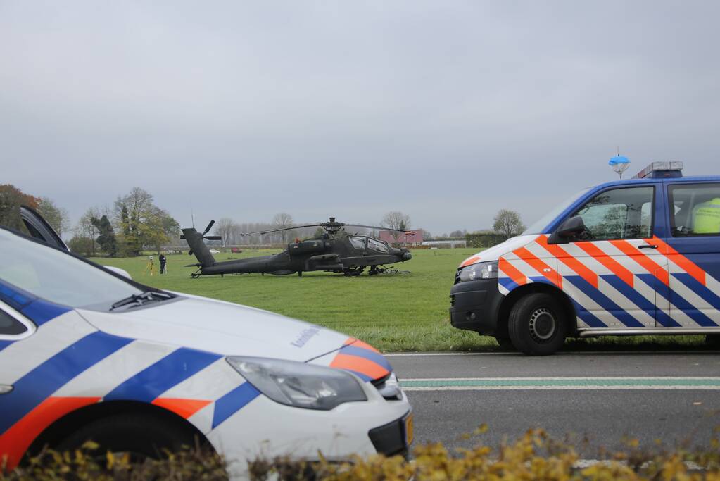 Marechaussee doet onderzoek naar het ongeluk Apache-helikopter