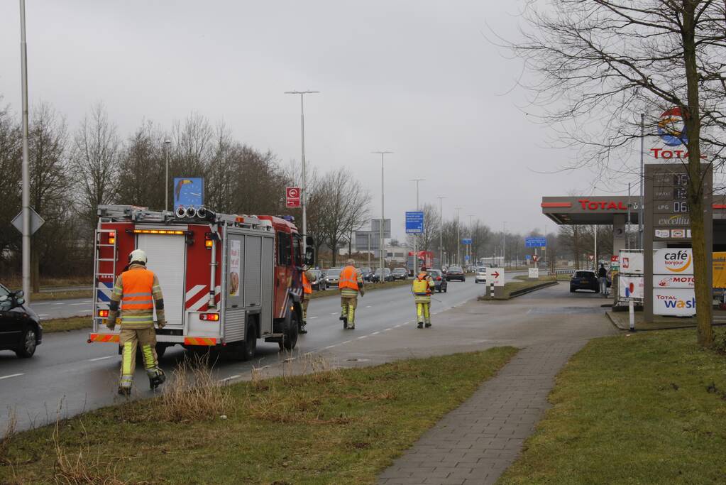 Flink dieselspoor bij tankstation