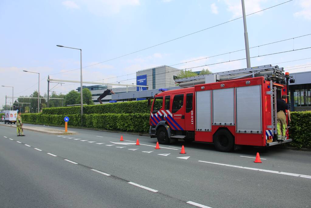 Biels spoorlijn bij station vat vlam