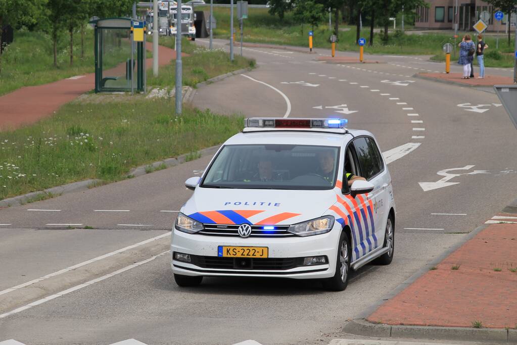 Truckerstocht met vele voertuigen
