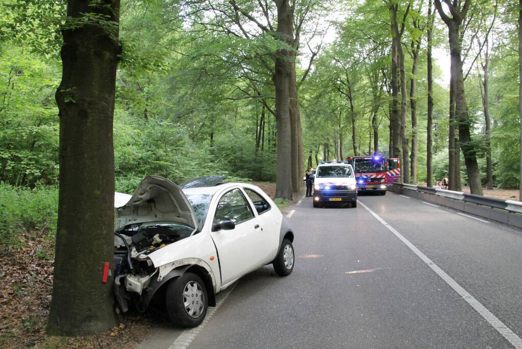 Automobilist gewond na botsing met boom
