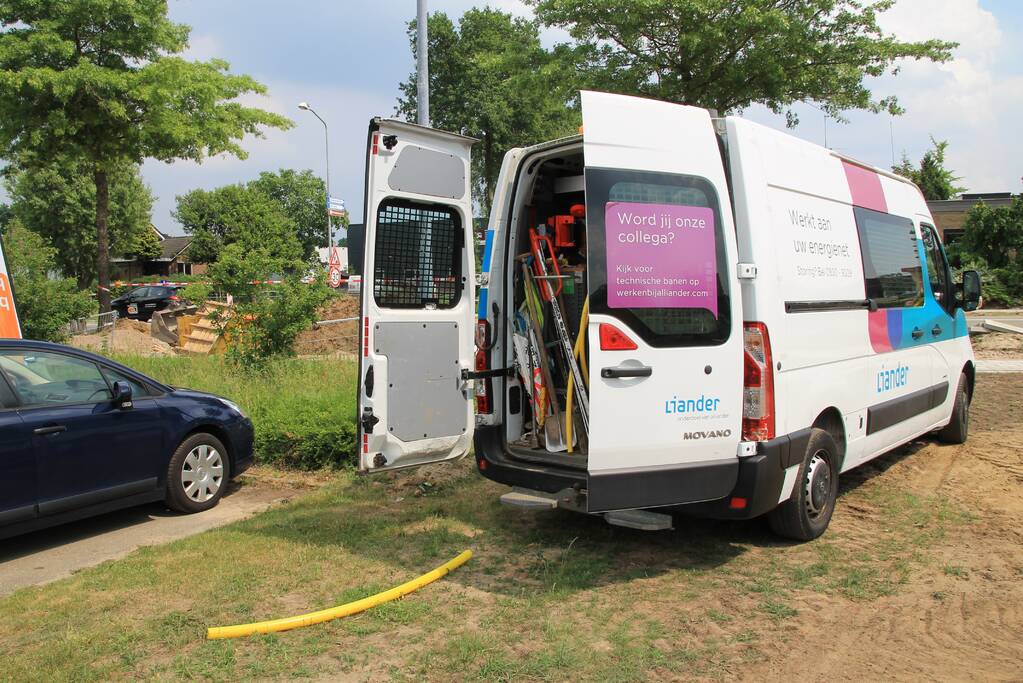 Gaslek ontstaan na graafwerkzaamheden