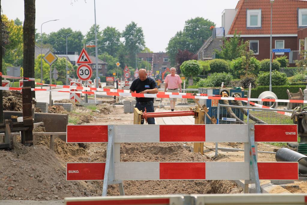 Gaslek ontstaan na graafwerkzaamheden