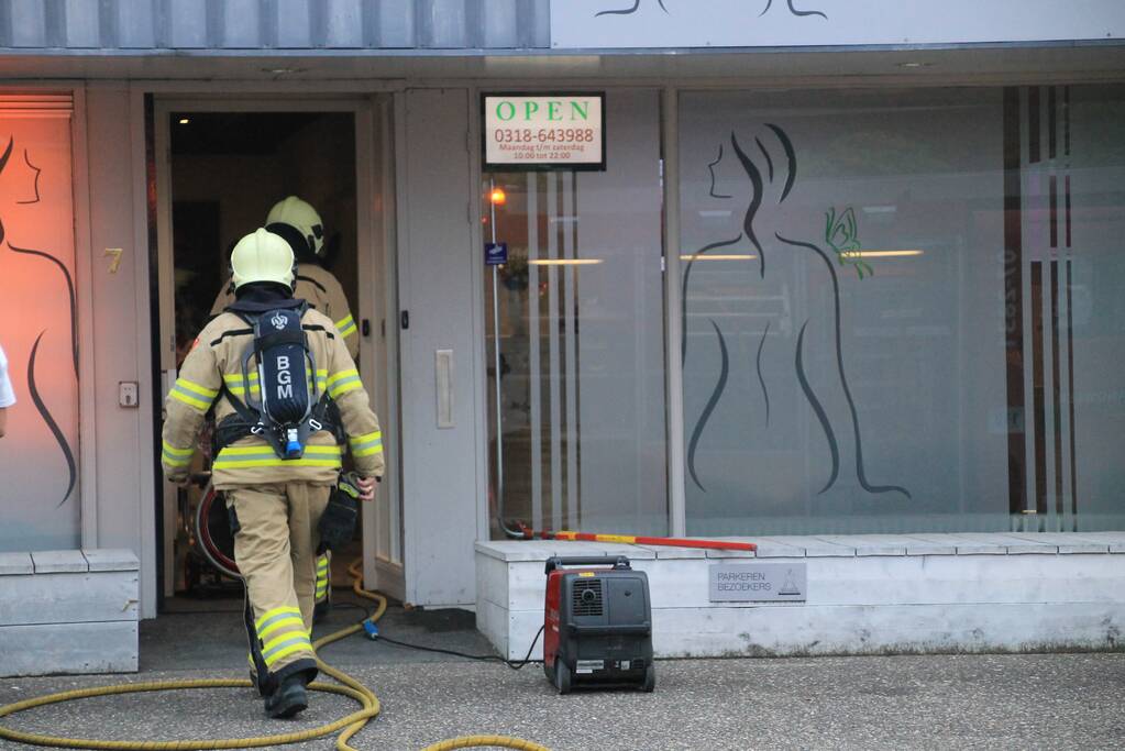 Brand in keuken van wellness en beautysalon