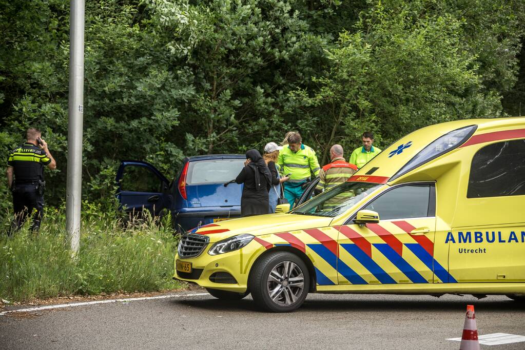 Automobilist rijdt rechtdoor berm in