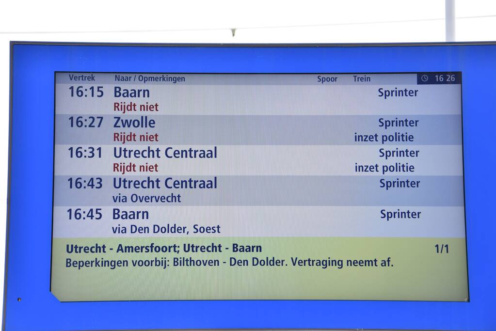 Aanhouding na bommelding op station