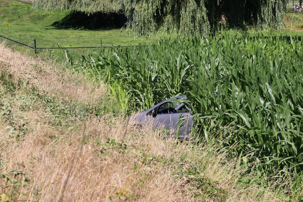 Automobilist rijdt van dijk en raakt gewond