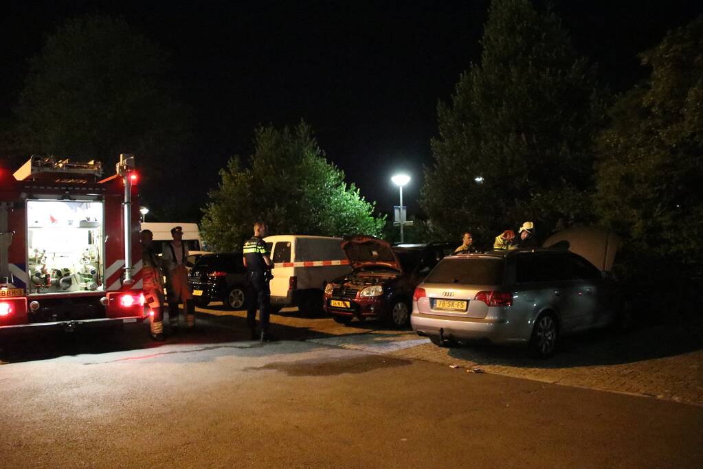 Twee auto's branden uit mogelijk brandstichting