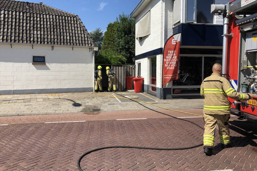 Brand in schuur van Geurts Tweewielers