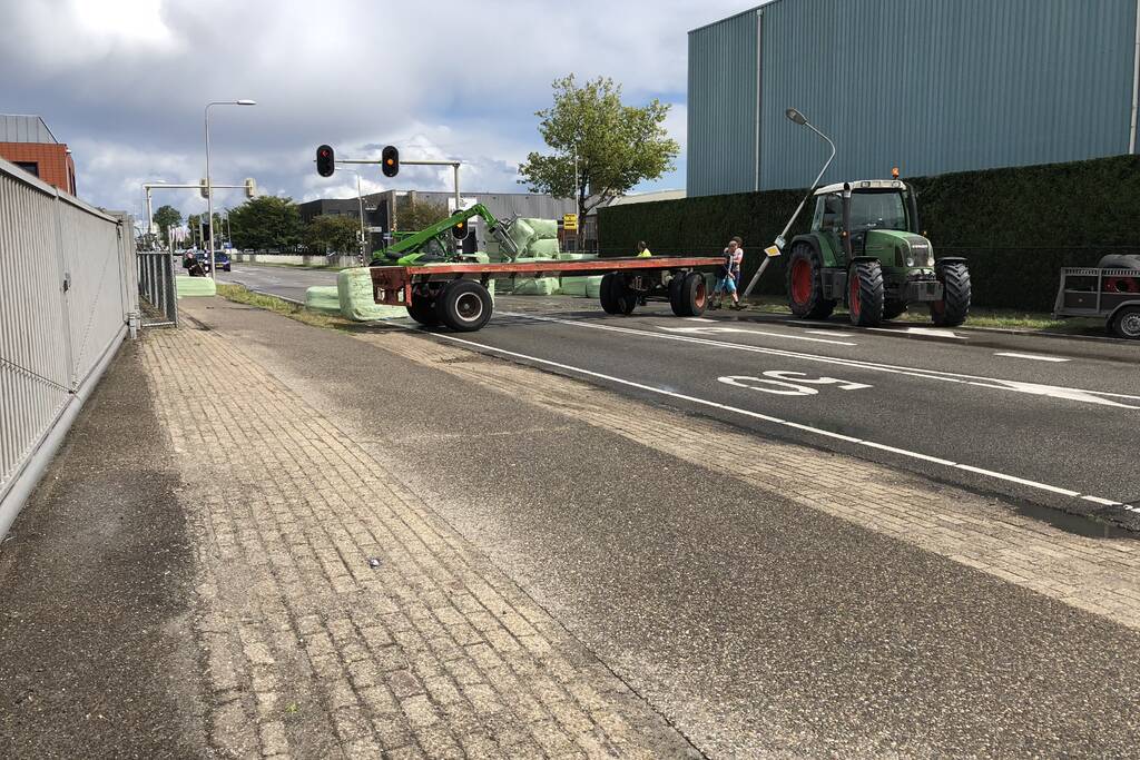 Trekker geschaard over de weg