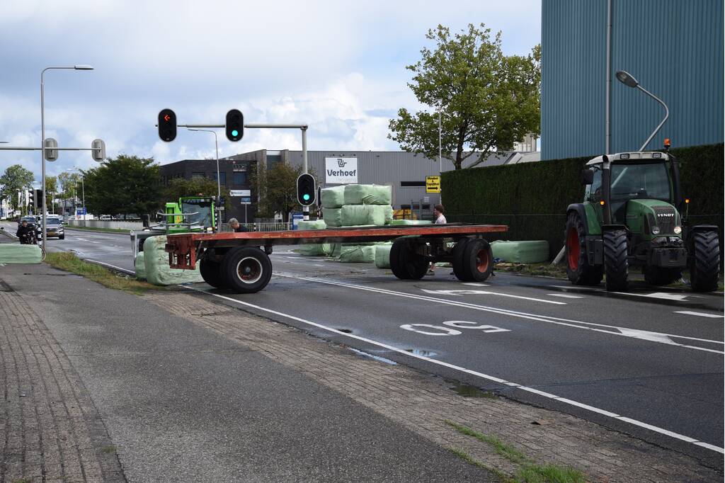 Trekker geschaard over de weg