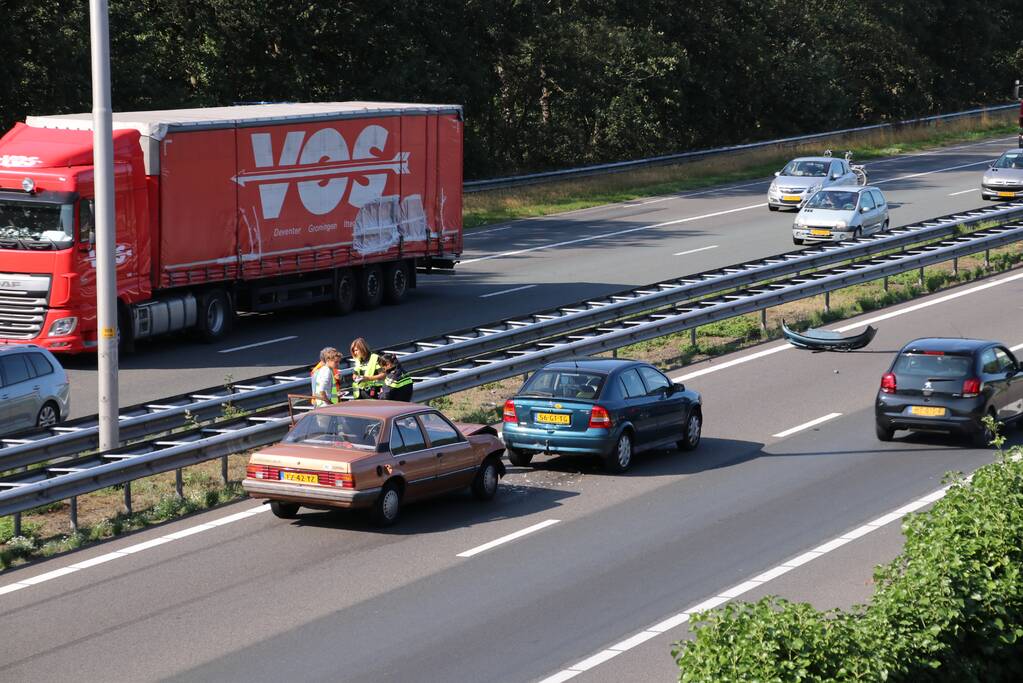 Chaos op A1 door meerdere aanrijdingen