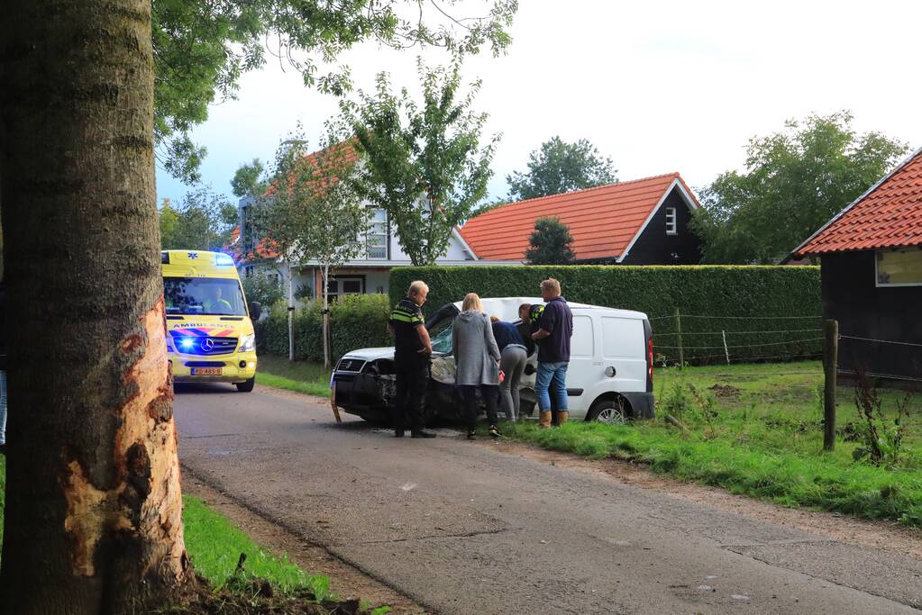 Bestuurder mist bocht en botst tegen boom
