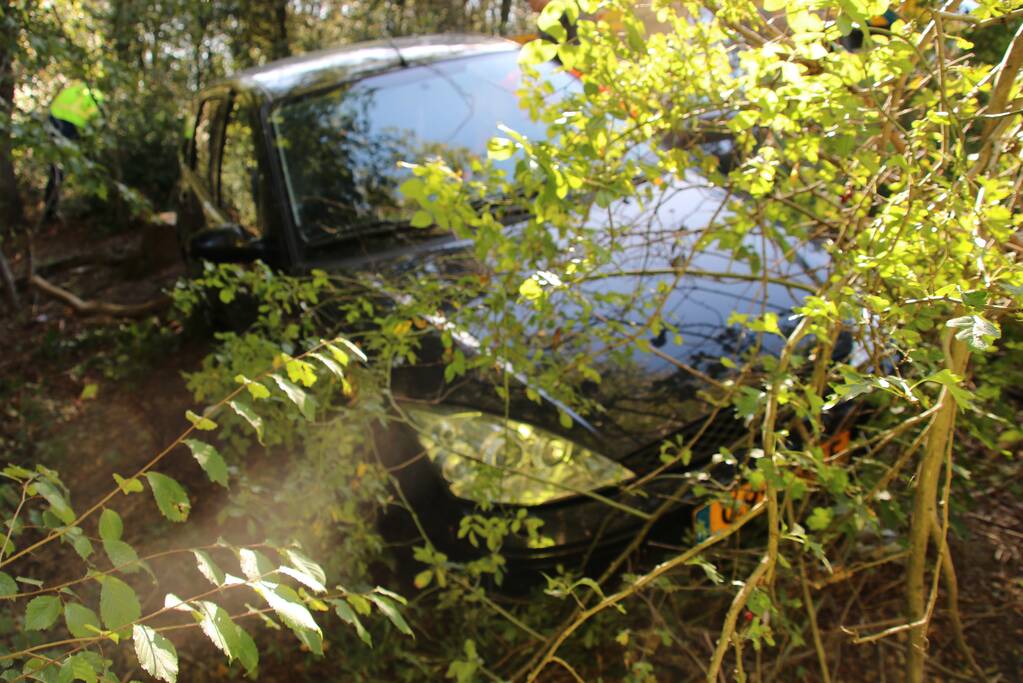 Automobilist rijdt van talud bij oprit