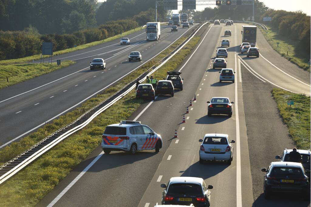 Rijstrook afgesloten na ongeval