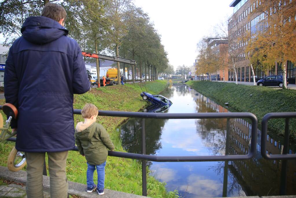 Auto raakt van de weg, ramt boom en belandt in sloot