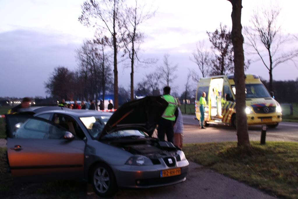 Bestuurster botst op boom en raakt gewond