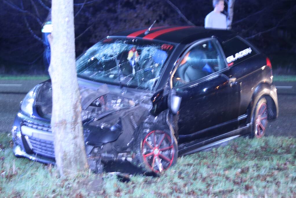 Brommobieler gewond na botsing op boom