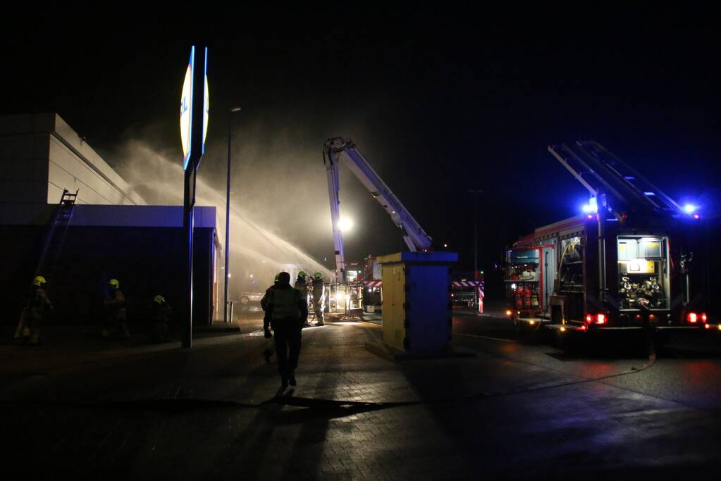 Grote brand bij Lidl