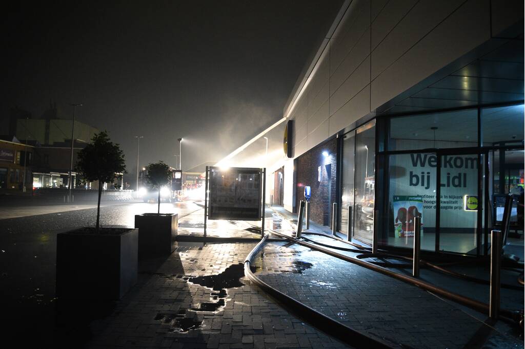 Grote brand bij Lidl