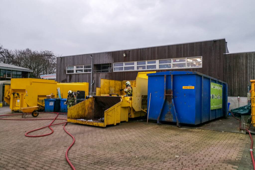 Brand in perscontainer op Gemeentewerf
