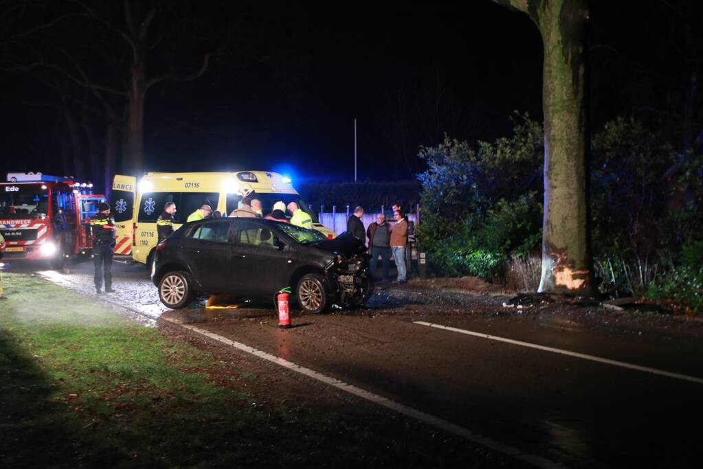 Auto botst op boom, een zwaargewonde
