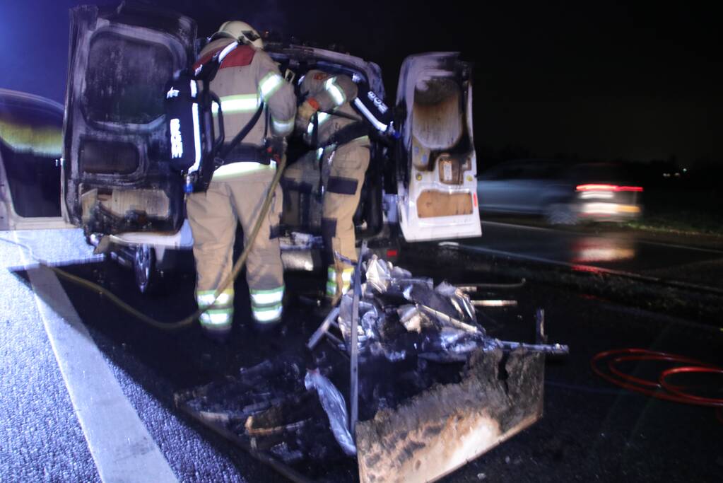 Bestelbus beveiliger brandt uit (Ede)