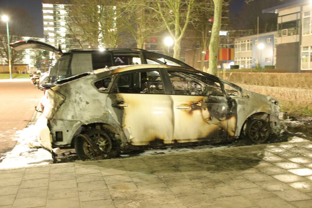 Auto verwoest door brand (Veenendaal)