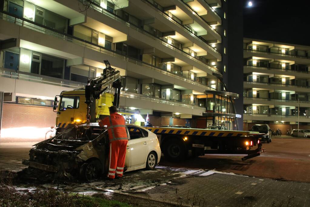 Auto verwoest door brand (Veenendaal)