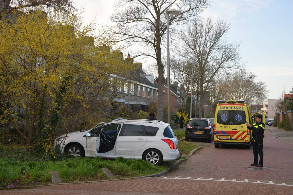 Automobilist schiet van de weg en belandtt in bosschage