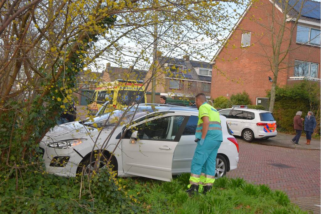 Automobilist schiet van de weg en belandtt in bosschage