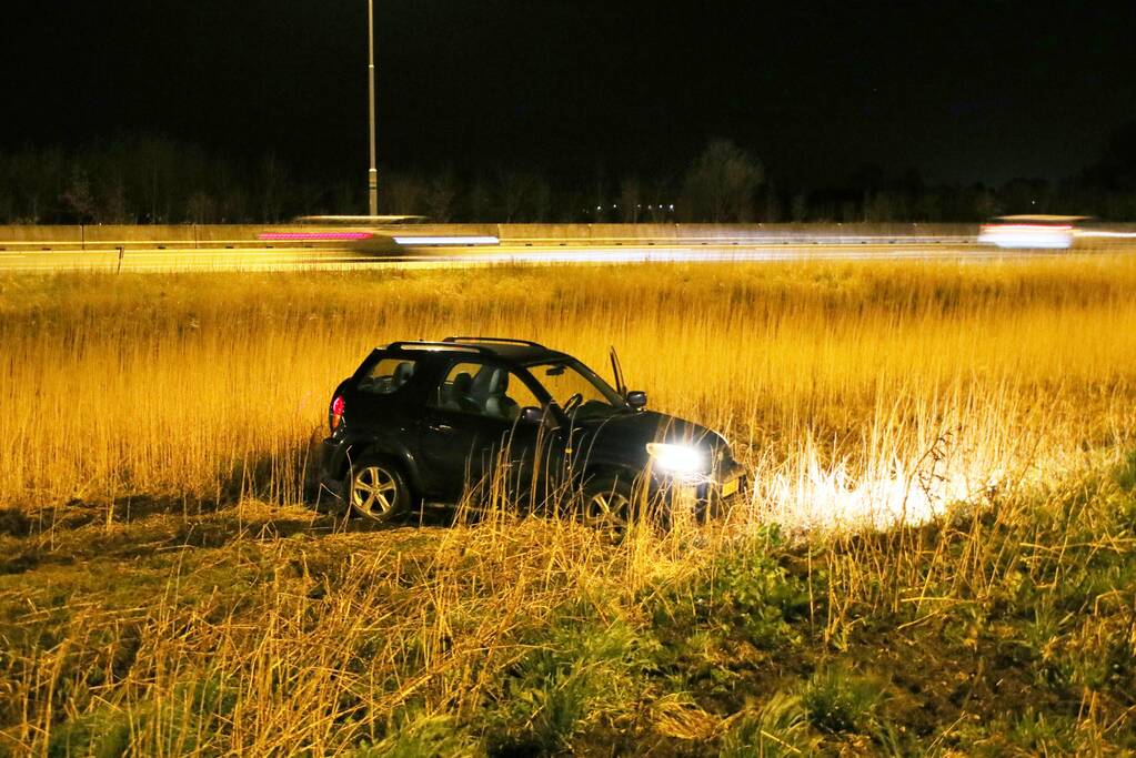 Auto raakt van de weg
