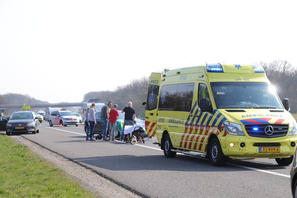 Motorrijder gewond en flinke file