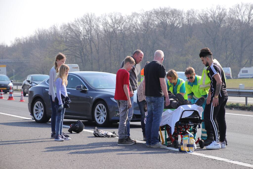Motorrijder gewond en flinke file