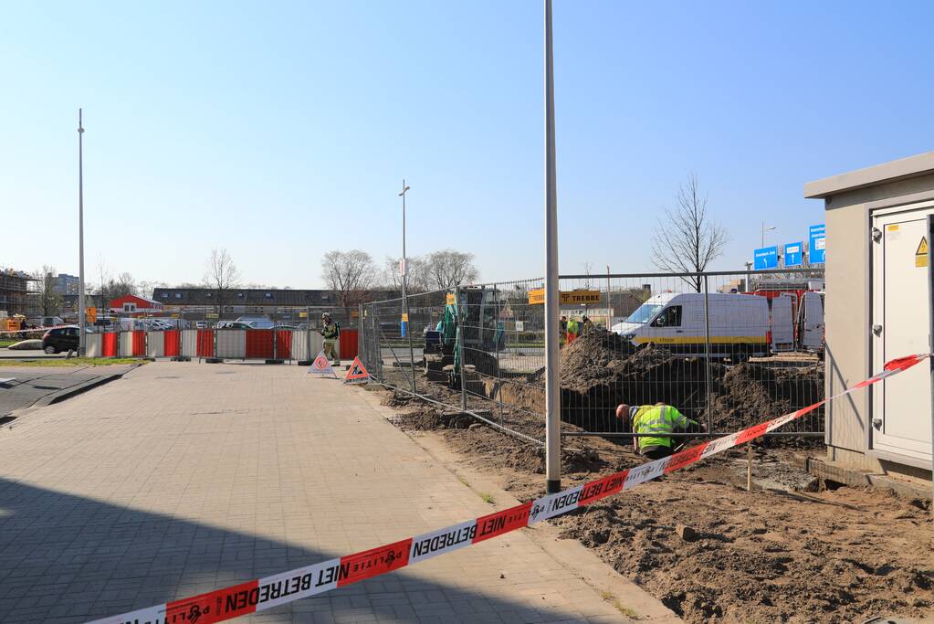Gasleiding geraakt bij graafwerkzaamheden