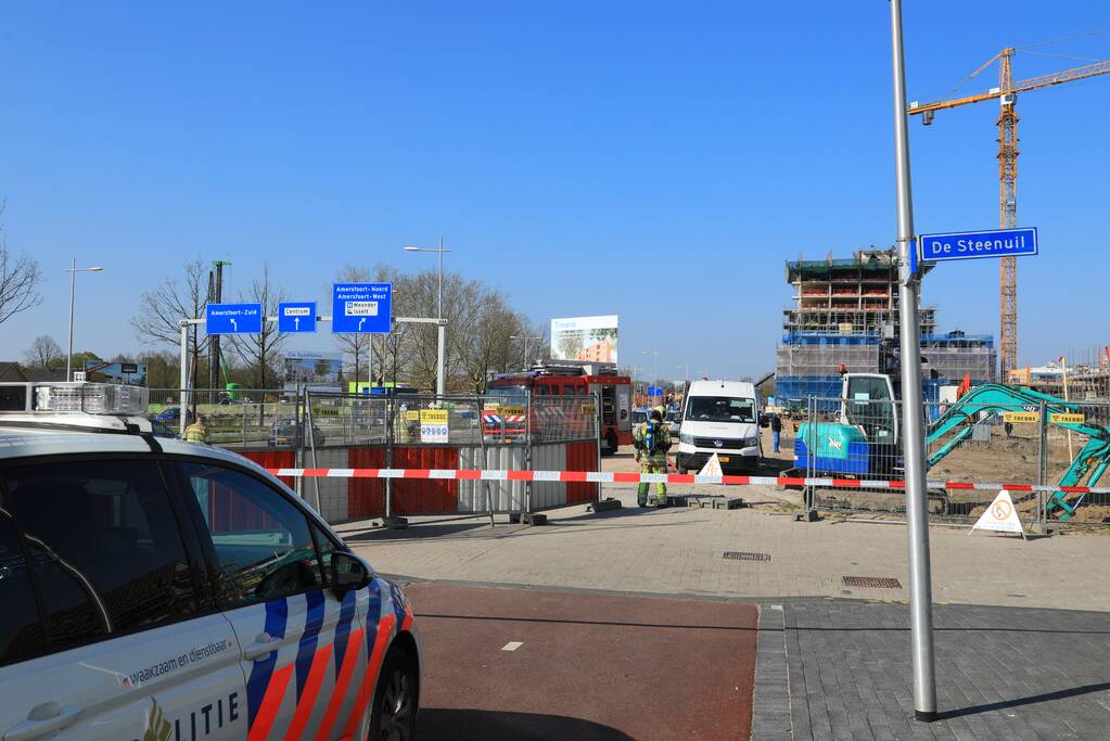 Gasleiding geraakt bij graafwerkzaamheden