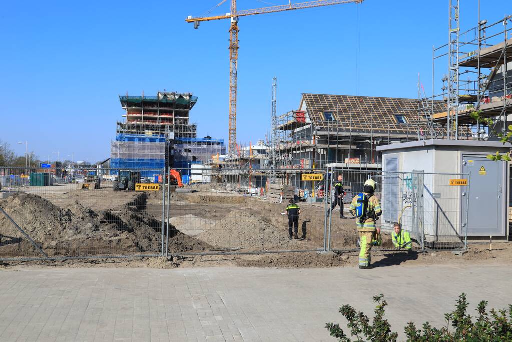 Gasleiding geraakt bij graafwerkzaamheden