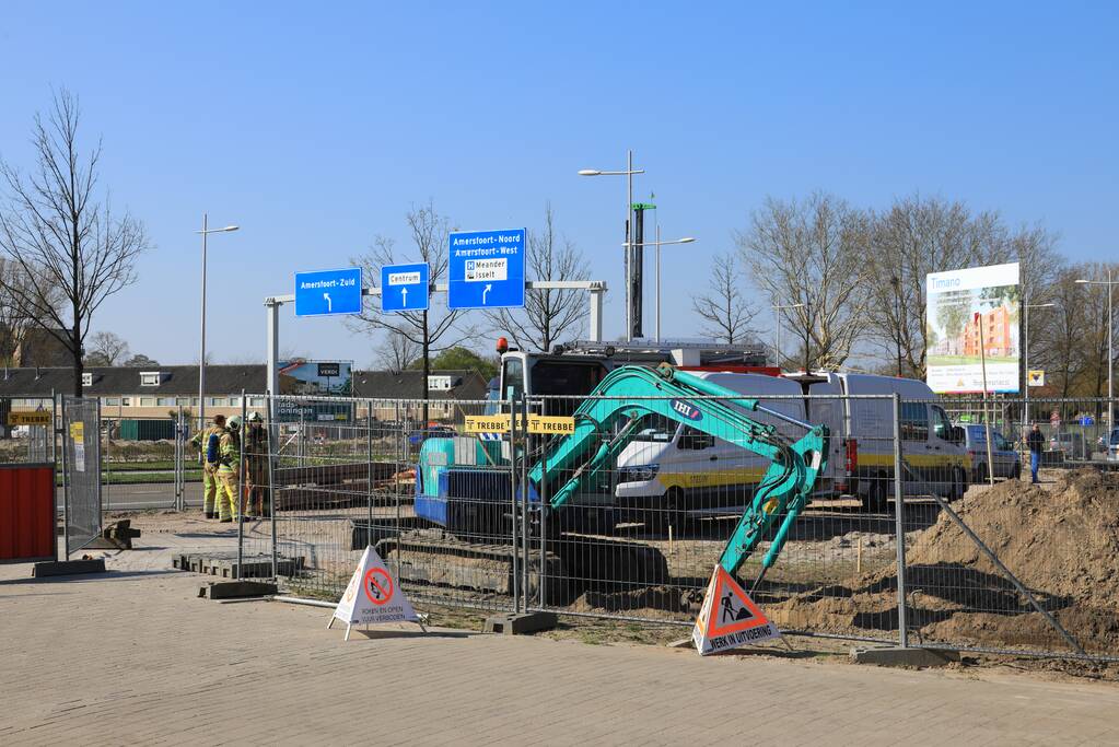 Gasleiding geraakt bij graafwerkzaamheden