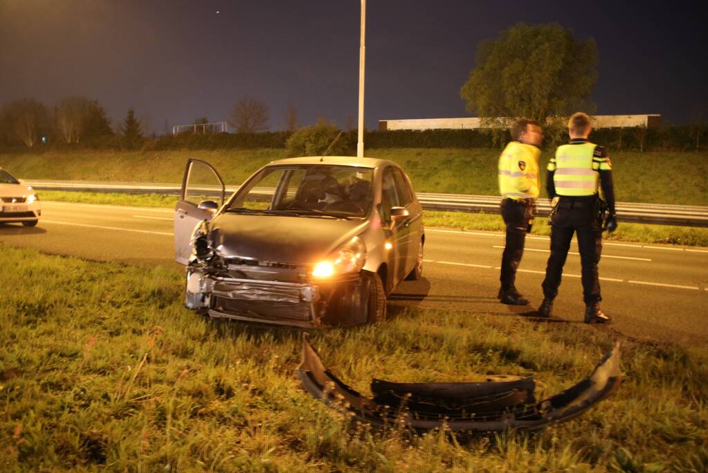 Auto zwaar beschadigd bij eenzijdig ongeval