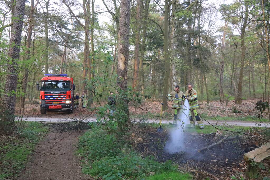 Kleine brand in bos achter Dierentuin