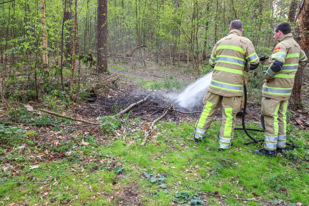 Kleine brand in bos achter Dierentuin