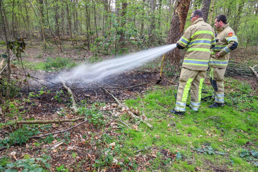 Kleine brand in bos achter Dierentuin