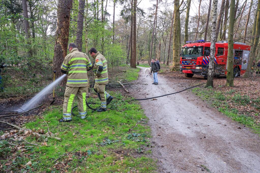 Kleine brand in bos achter Dierentuin